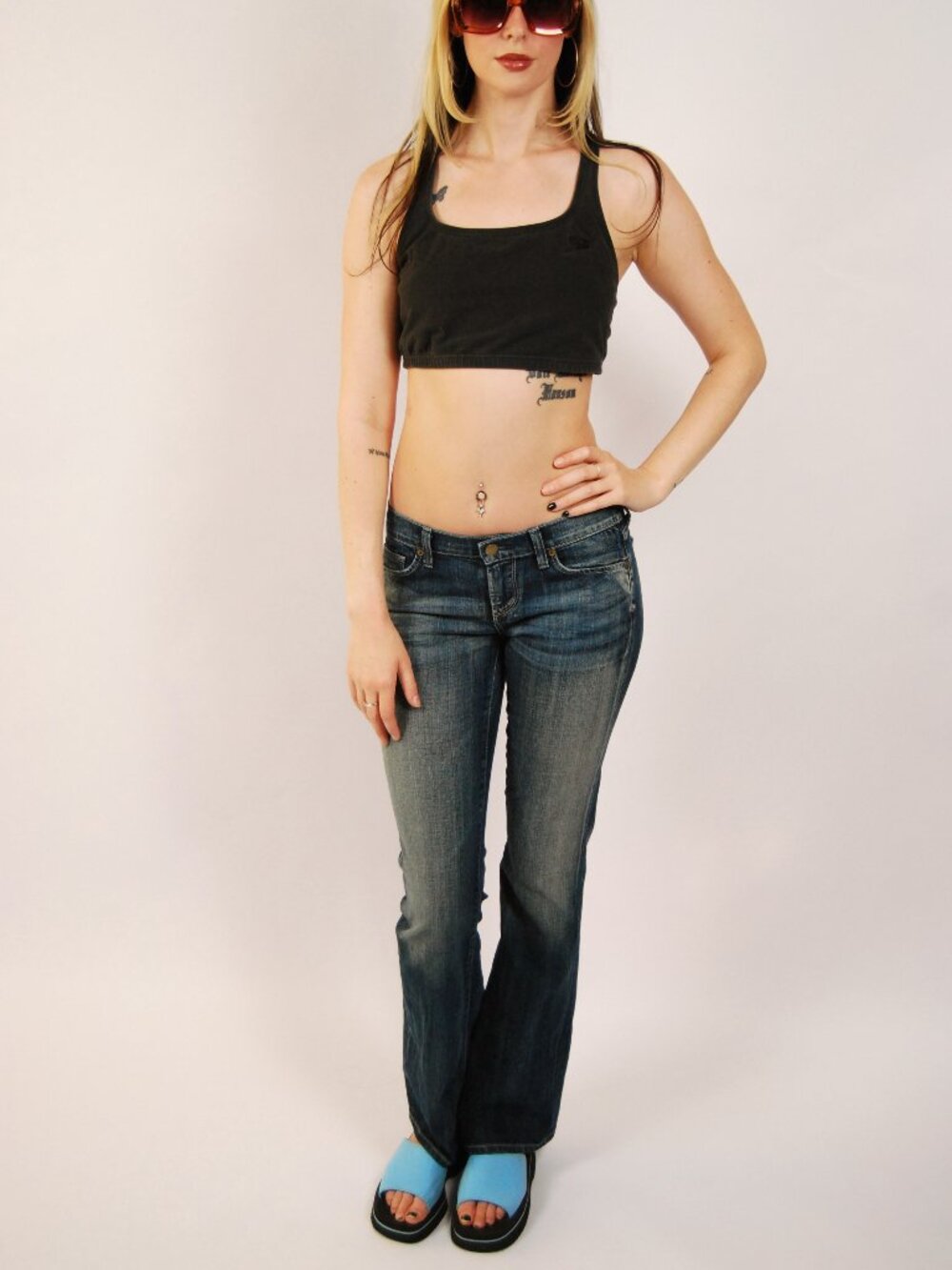 Y2K Citizens of Humanity Jeans (32) blue denim vintage womens low rise flare